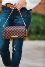 Load image into Gallery viewer, LV inspired checkered crossbody clutch
