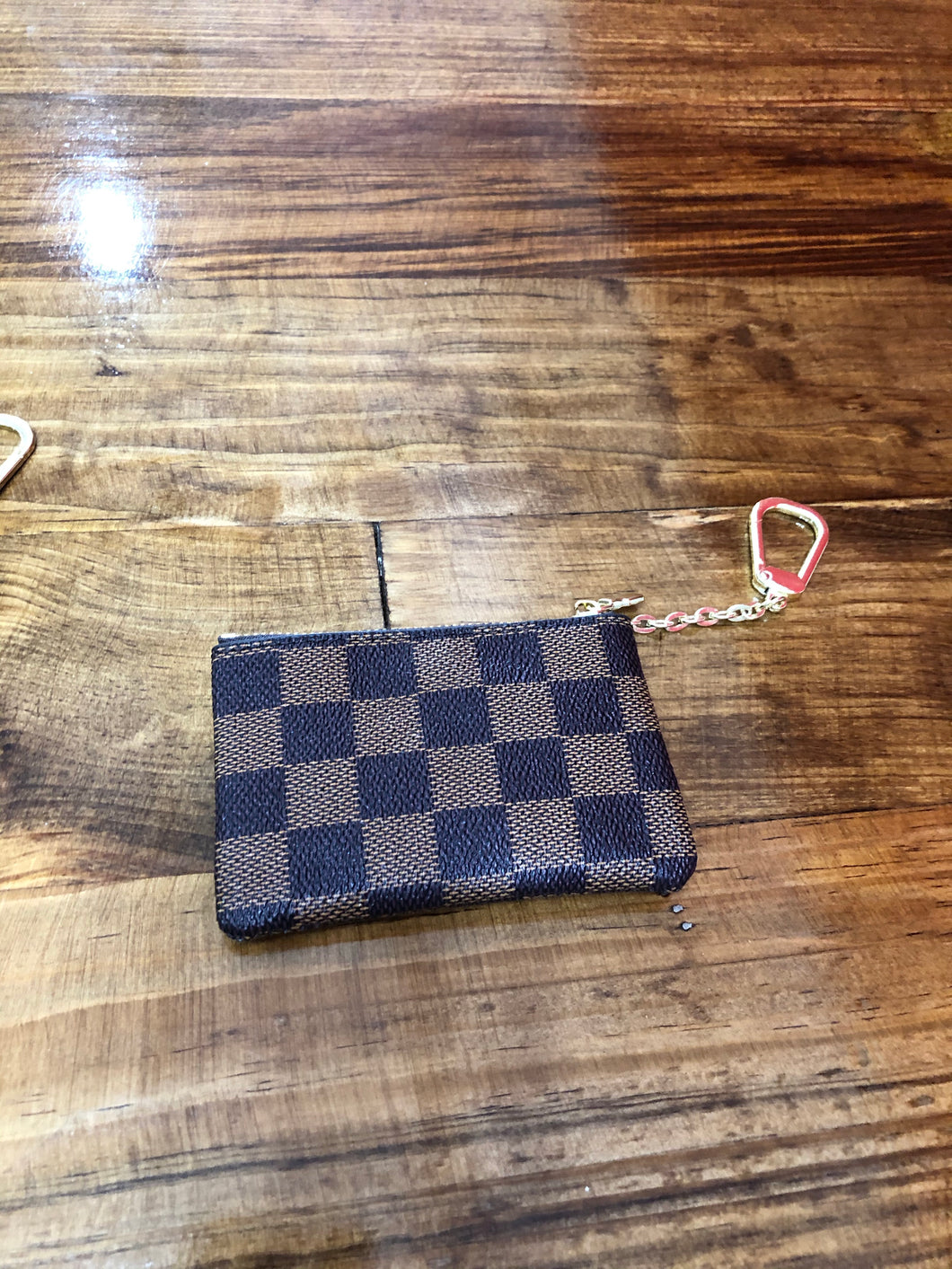 LV inspired keychain pouch