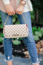 Load image into Gallery viewer, LV inspired checkered crossbody clutch
